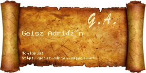 Geisz Adrián névjegykártya